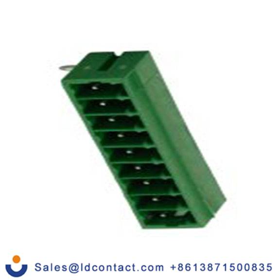 RS PRO,897-1076,9p插拔式接线端子 直角排针, 3.5mm间距, 10.0A, 200.0 v, THT安装, 焊接端接