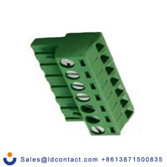 RS PRO,897-1177,7p插拔式接线端子 直角插头, 5mm间距, 15A, 300 V, THT安装, 螺钉端接, 绿色