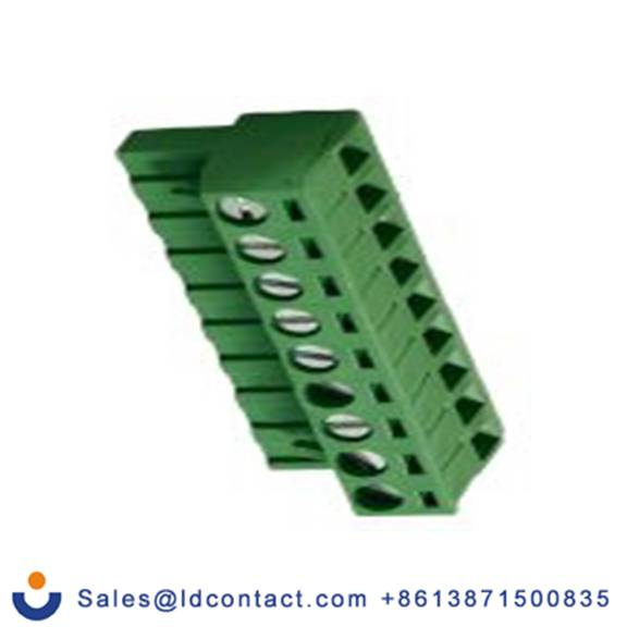 RS PRO,897-1180,9p插拔式接线端子 直角插头, 5mm间距, 15A, 300 V, THT安装, 螺钉端接, 绿色