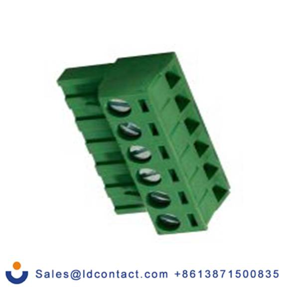 RS PRO,897-1228,6p插拔式接线端子 直角插头, 5.08mm间距, 15A, 300 V, THT安装, 螺钉端接, 绿色