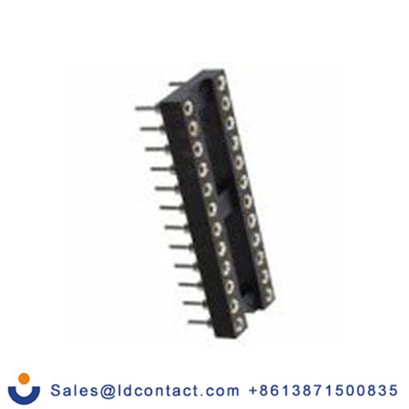 RS PRO,183-1579,DIP22插座, 垂直式, 2.54 mm节距, 弯曲, 通孔安装, 封闭框架 DIL插座 3A