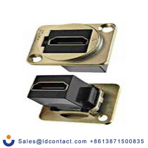 RS PRO,203-5565,HDMI 直向, 2路, 银色 母插, Type A 馈通 HDMI 连接器, CP系列