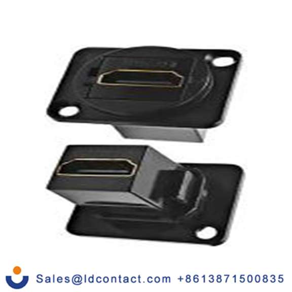 RS PRO,203-5566,HDMI 直向, 2路, 黑色 母插, Type A 馈通 HDMI 连接器, CP系列