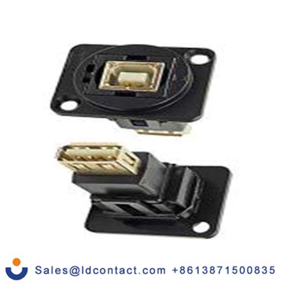 RS PRO,203-5573,馈通 USB 接口, USB B对A型 内螺纹/内螺纹, 1端口, 面板安装 直向 USB 2.0 Feedthrough系列