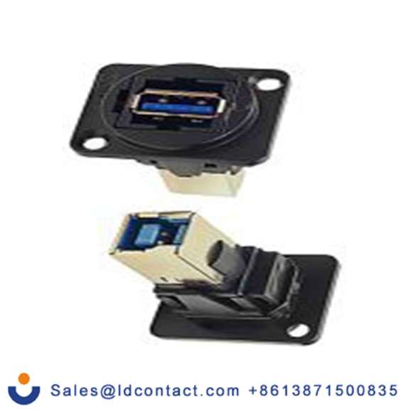 RS PRO,203-5578,馈通 USB 接口, USB A对B型 母插, 1端口, 面板安装 直向, IP40 USB 3.0 Feedthrough系列