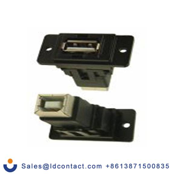 RS PRO,282-774,馈通 USB 接口, USB A对B型 母插, 1端口, 面板安装 直向 USB 2.0 CP系列