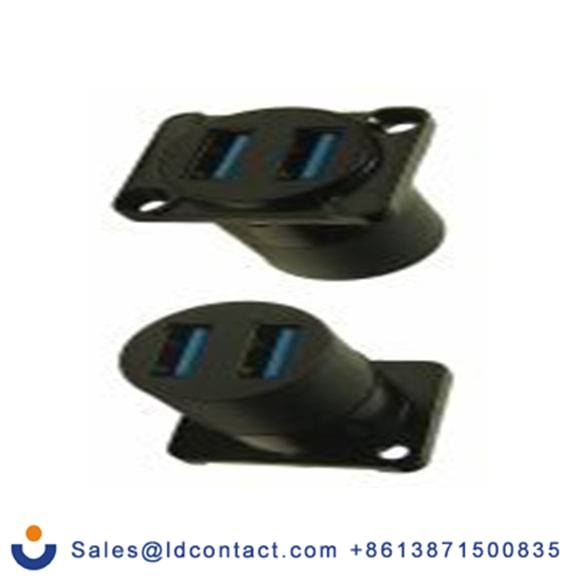 RS PRO,282-843,USB 连接器, USB A对A型 母插, 2端口, 面板安装 直向 USB 3.0 Dual USB 2.0 A-A系列