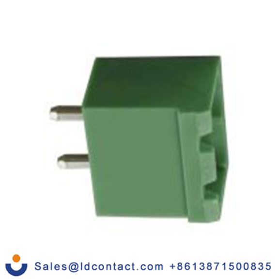 RS PRO,144-4320,2p插拔式接线端子 直向排针, 5mm间距, THT安装, 螺钉端接, 绿色