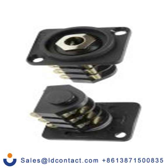 RS PRO,175-0153,6.35mm, 面板安装 立体声 母插 螺钉 3, 插孔连接器 直角, 银镍合金触芯, 黑色