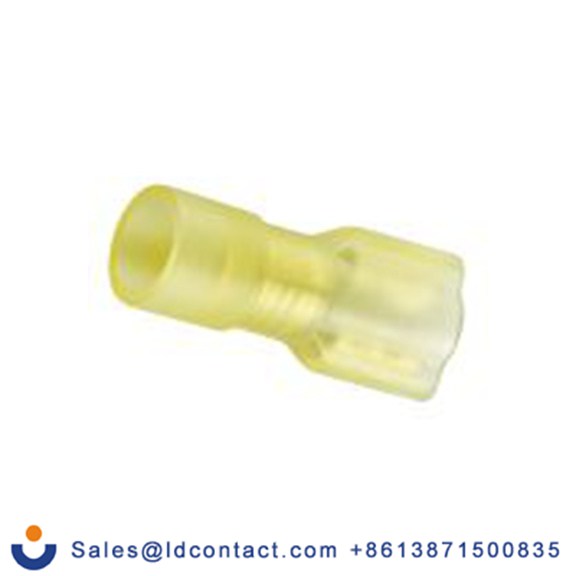 RS PRO,178-8291,绝缘 压接端子 母插, 0.8 x 6.35 mm接片, 黄色 插簧端子, 尼龙绝缘, 镀锡 12 AWG 黄铜触点, 最大线规10 AWG 系列