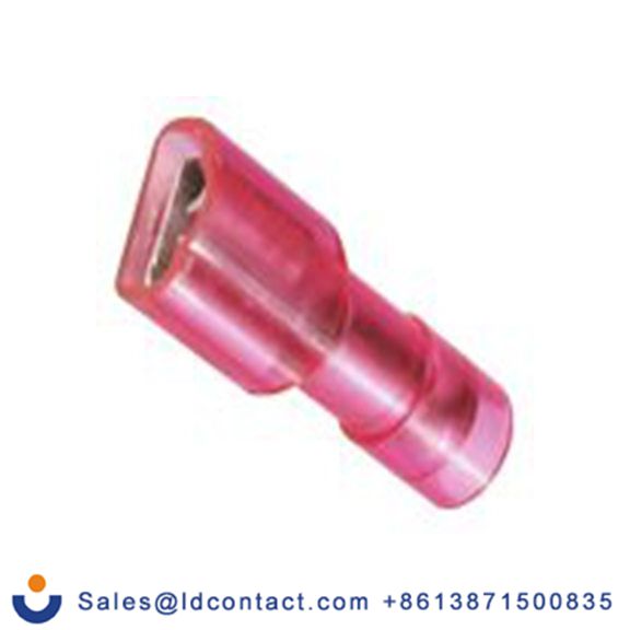 RS PRO,178-8294,绝缘 压接端子 母插, 0.8 x 4.75 mm接片, 红色 插簧端子, 聚碳酸脂绝缘, 镀锡 22 AWG 铜, 黄铜触点, 最大线规16 AWG 系列