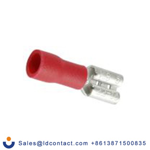 RS PRO,178-8327,绝缘 压接端子 母插, 0.5 x 4.75 mm接片, 红色 插簧端子, 乙烯基绝缘, 镀锡 22 AWG 黄铜触点, 最大线规16 AWG 系列