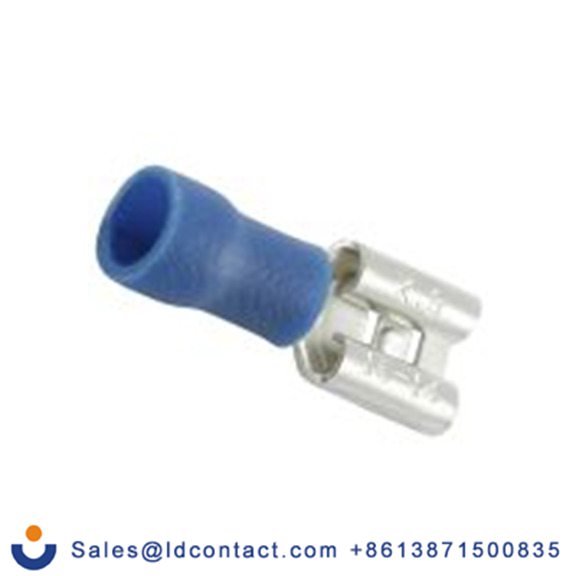 RS PRO,178-8332,绝缘 压接端子 母插, 0.8 x 6.35 mm接片, 蓝色 插簧端子, 乙烯基绝缘, 镀锡 16 AWG 黄铜触点, 最大线规14 AWG 系列