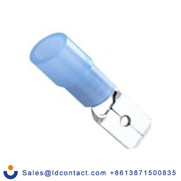 RS PRO,178-8381,绝缘 压接端子 公, 0.8 x 6.35 mm接片, 蓝色 插簧端子, 尼龙绝缘, 镀锡 16 AWG 黄铜触点, 最大线规14 AWG 系列