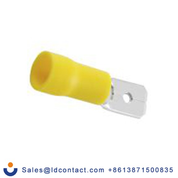 RS PRO,178-8384,绝缘 压接端子 公, 0.8 x 6.35 mm接片, 黄色 插簧端子, 乙烯基绝缘, 镀锡 12 AWG 黄铜触点, 最大线规10 AWG 系列