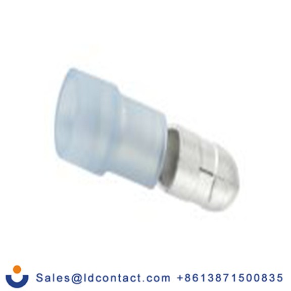 RS PRO,178-8392,压接子弹型连接器 公, 绝缘, Φ5 mm弹头, 蓝色, 尼龙绝缘, 16 AWG, 14 AWG, 22 mm总长