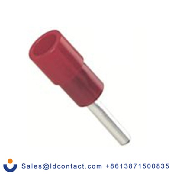 RS PRO,178-8418,针型接线端子, 绝缘端子, 针Φ1.9 mmx12 mm长, 红色, 22 AWG, 聚碳酸脂绝缘, 线最大规格16 AWG