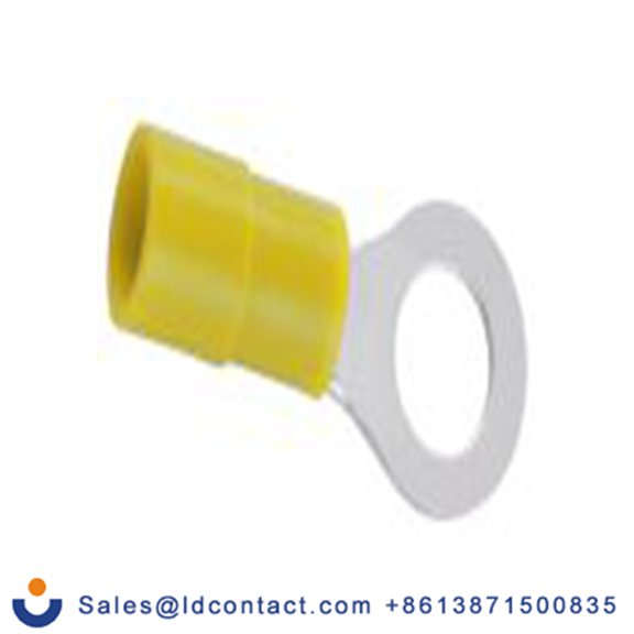 RS PRO,178-8641,绝缘 铜 环形端子, Φ4.3 mm内环 12 AWG, 4.3 mm螺栓, 黄色 10 AWG, -40 °C至105 °C E245391系列