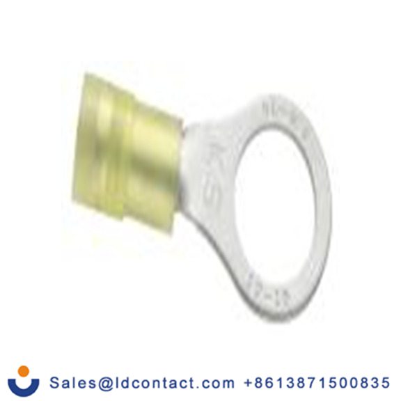 RS PRO,178-8647,绝缘 铜 环形端子, Φ10.5 mm内环 12 AWG, 10.5 mm螺栓, 黄色 10 AWG, -40 °C至105 °C E245391系列