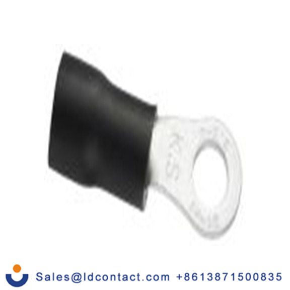 RS PRO,178-8665,绝缘 铜 环形端子, Φ4.3 mm内环 14 AWG, 4.3 mm螺栓, 黑色 12 AWG, -40 °C至105 °C E245391系列