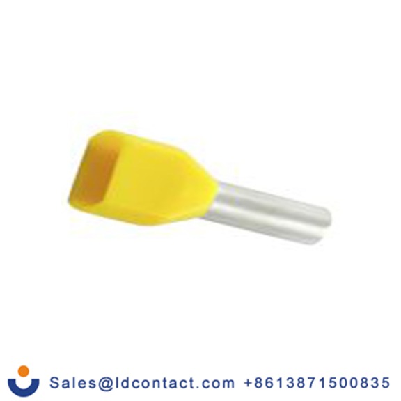 RS PRO,178-8738,绝缘 压接靴带套圈, 黄色, Φ2.1 mm x 8 mm引脚, 最大电线尺寸 18 AWG, 总长15.1 mm