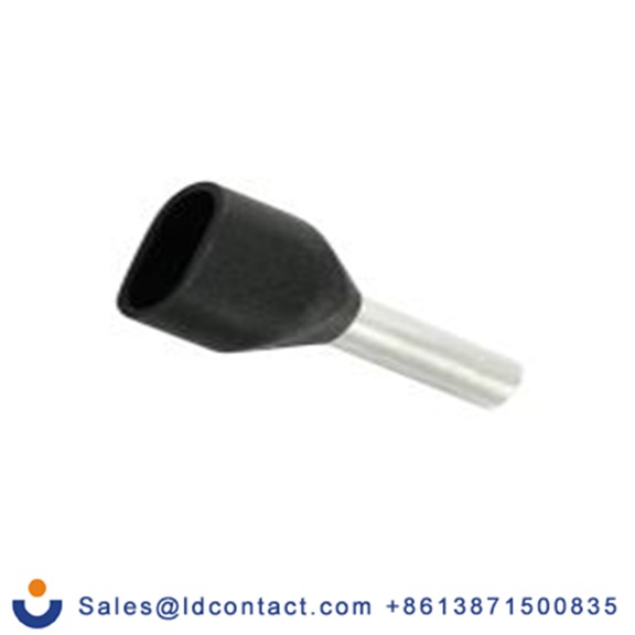 RS PRO,178-8742,绝缘 压接靴带套圈, 黑色, Φ2.3 mm x 12 mm引脚, 最大电线尺寸 16 AWG, 总长19.5 mm