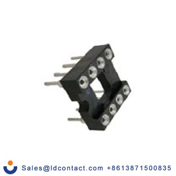 RS PRO,183-1564,DIP8插座, 垂直式, 7.62 mm排宽, 2.54 mm节距, 弯曲, 通孔安装, 封闭框架 DIL插座 3A