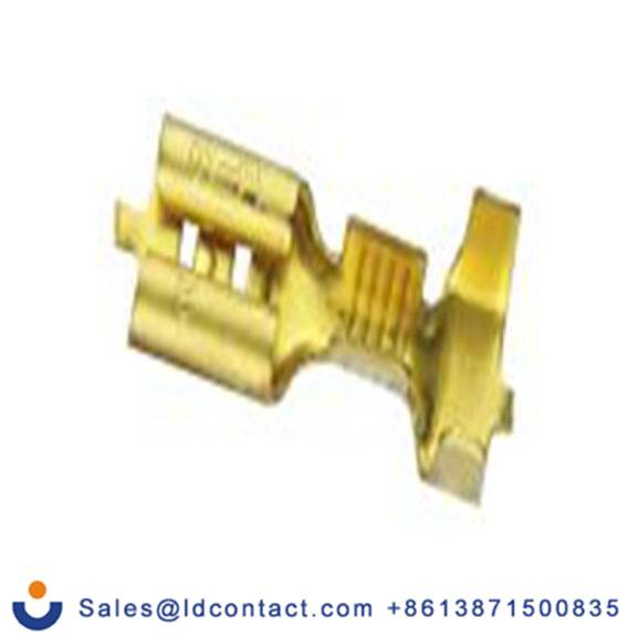 RS PRO,205-5292,非绝缘 压接端子 母插, 6.35 x 0.8 mm接片, 金色 插簧端子, 镀锡 14 AWG 黄铜触点, 最大线规10 AWG 系列