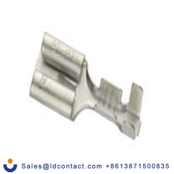 RS PRO,205-5303,非绝缘 压接端子 母插, 6.35 x 0.8 mm接片, 银色 插簧端子, 镀锡 18 AWG 黄铜触点, 最大线规16 AWG 系列