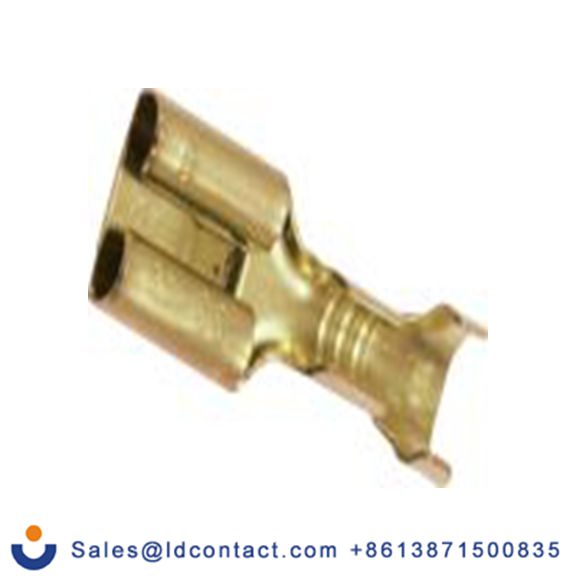 RS PRO,205-5306,非绝缘 压接端子 母插, 6.35 x 0.8 mm接片, 金色 插簧端子, 镀锡 22 AWG 黄铜触点, 最大线规16 AWG 系列