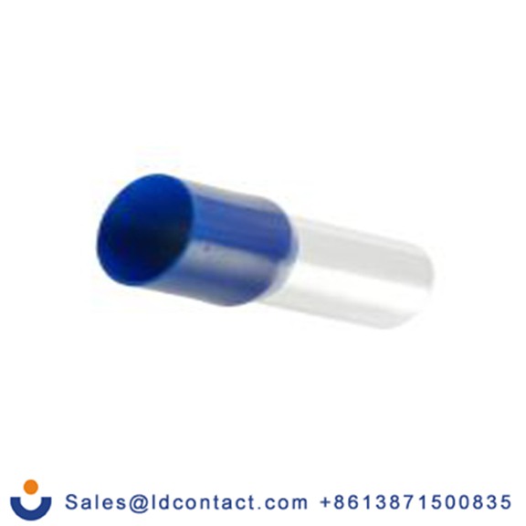 RS PRO,206-9701,绝缘 压接靴带套圈, 蓝色, Φ17.7 mm x 27 mm引脚, 最大电线尺寸 4 AWG, 总长47.6 mm, 系列