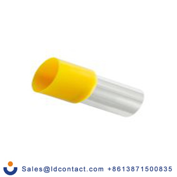 RS PRO,206-9704,绝缘 压接靴带套圈, 黄色, Φ14.3 mm x 20 mm引脚, 最大电线尺寸 2 AWG, 总长37 mm, 系列