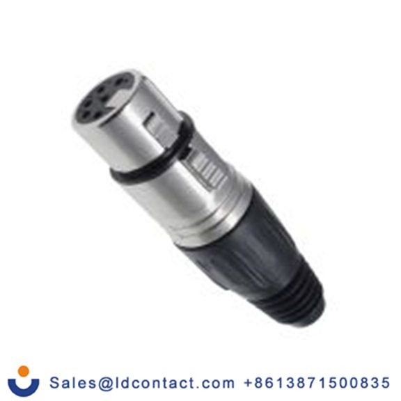 RS PRO,208-5181,6芯 XLR 连接器, 电缆安装 母插, 75 V 直向, 镀镍芯