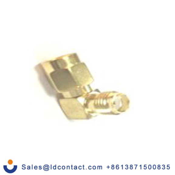 RS PRO,213-8221,同轴适配器, 直角, 50 Ω阻抗 公, 6 GHz, 镀金色 母插 黄铜触芯