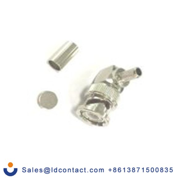 RS PRO,213-8229,BNC 连接器 公, 50 Ω, 电缆安装, 直角, 用于RG58线 BNC系列 夹