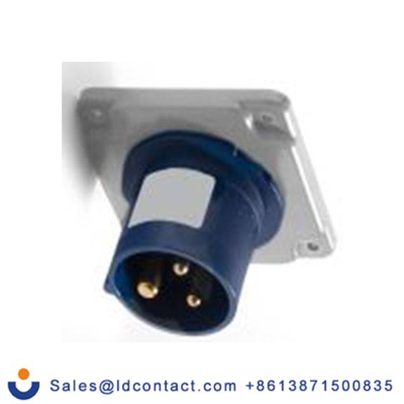 RS PRO,214-4091,16A工业连接器插头, 2P + E, 200 → 250 v, 面板安装, IP44, 蓝色