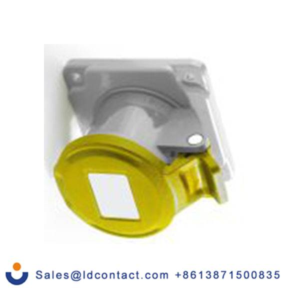 RS PRO,214-4161,16A工业连接器插座, 2P + E, 100 → 130 v, 面板安装, IP44, 黄色