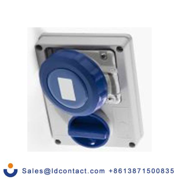 RS PRO,214-4242,16A工业连接器插座, 2P + E, 230 V, 面板安装, IP67, 蓝色