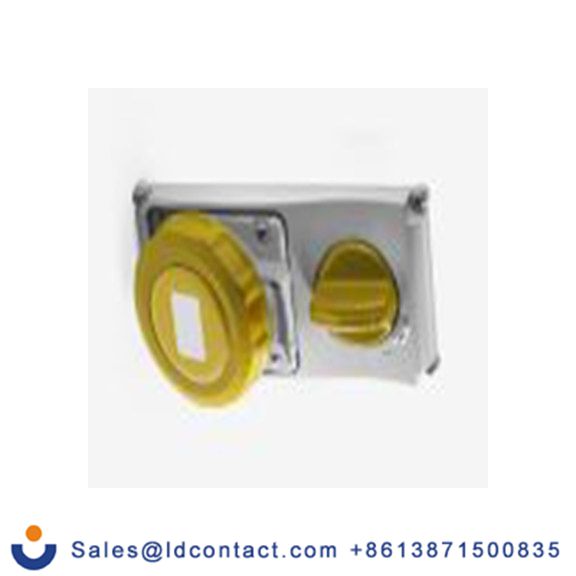 RS PRO,214-4243,16A工业连接器插座, 2P + T, 110 V, 面板安装, IP67, 黄色