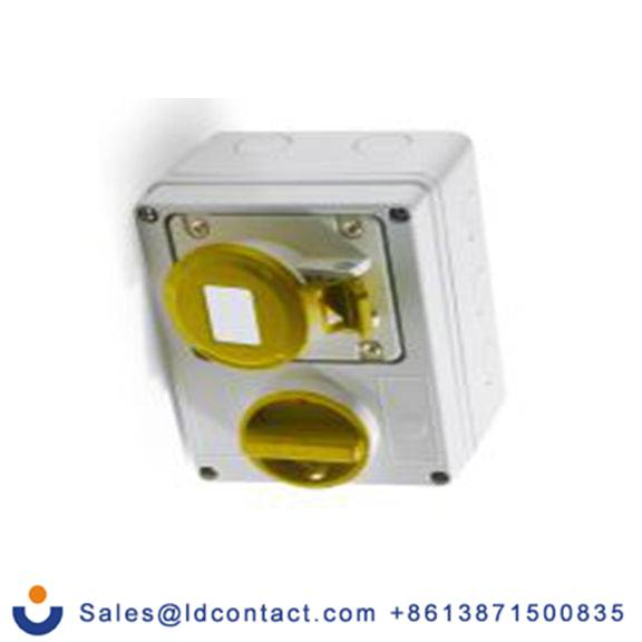 RS PRO,214-4257,32A工业连接器插座, 2P + E, 110 V, 壁挂式安装, IP44, 黄色