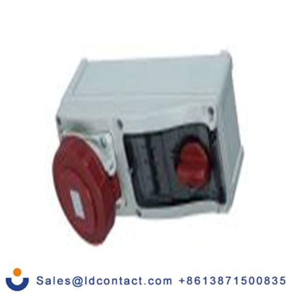 RS PRO,214-4258,63A工业连接器插座, 3P + N + E, 400 V, 壁挂式安装, IP44, 红色