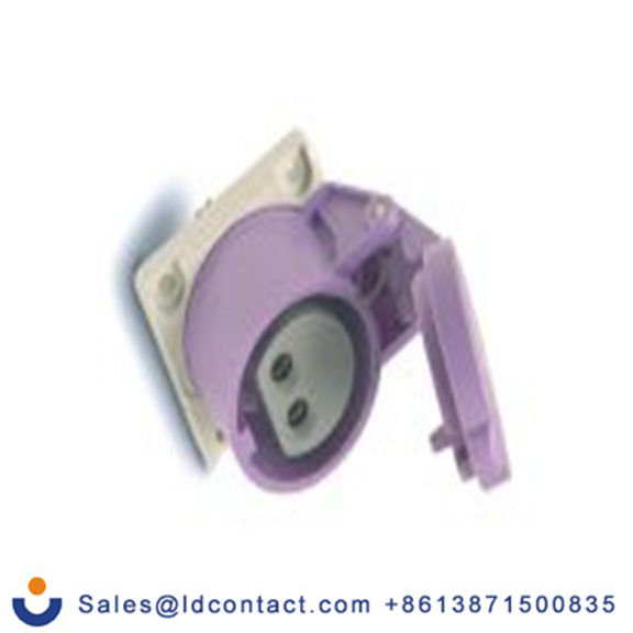 RS PRO,214-4259,16A工业连接器插座, 2P, 20 → 25 v, 面板安装, IP44, 紫色