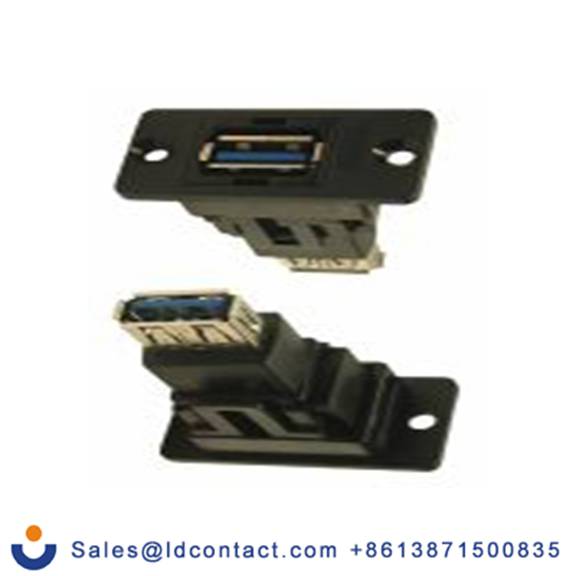 RS PRO,218-8300,USB 连接器, USB A对A型 内螺纹/内螺纹, 2端口, 面板安装 直向 USB 3.0 FT系列