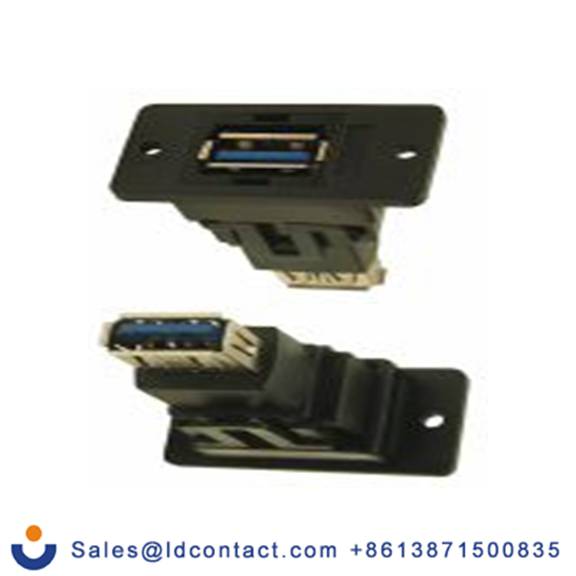 RS PRO,218-8301,USB 连接器, USB A对A型 内螺纹/内螺纹, 2端口, 面板安装 直向 USB 3.0 FT系列