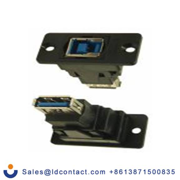 RS PRO,218-8302,USB 连接器, USB B对A型 内螺纹/内螺纹, 2端口, 面板安装 直向 USB 3.0 FT系列