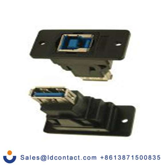 RS PRO,218-8303,USB 连接器, USB B对A型 内螺纹/内螺纹, 2端口, 面板安装 直向 USB 3.0 FT系列