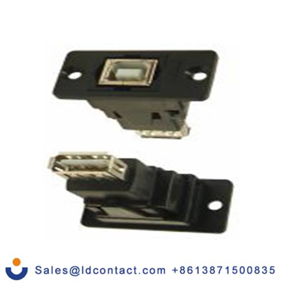 RS PRO,218-8305,USB 连接器, USB B对A型 内螺纹/内螺纹, 2端口, 面板安装 直向 USB 2.0 FT系列