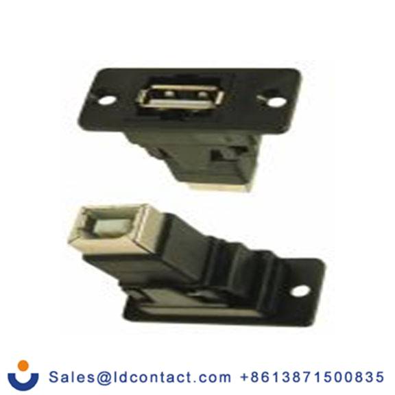 RS PRO,218-8309,USB 连接器, USB A对B型 内螺纹/内螺纹, 2端口, 面板安装 直向 USB 2.0 FT系列