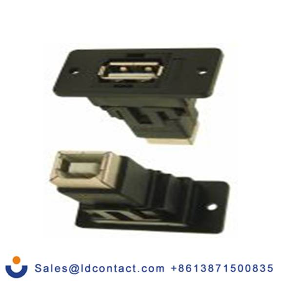 RS PRO,218-8311,USB 连接器, USB A对B型 内螺纹/内螺纹, 2端口, 面板安装 直向 USB 2.0 FT系列