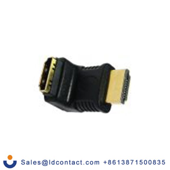 RS PRO,229-9963,HDMI 适配器 HDMI类型 公 HDMI类型 直角, 镀金色触点 母插, 塑料外壳